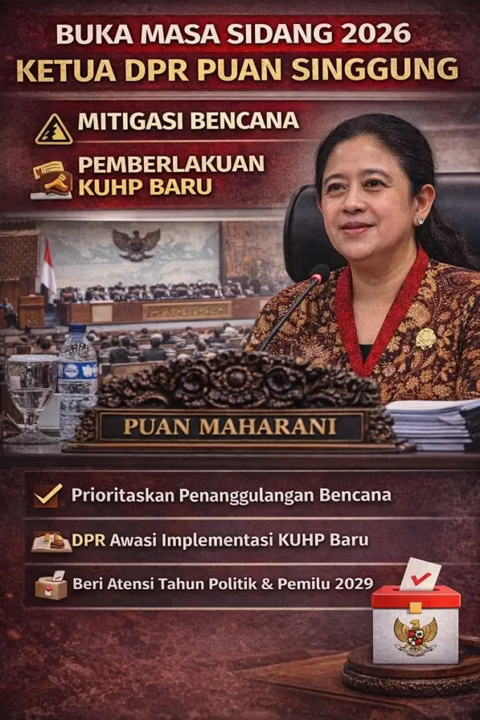 Buka Masa Sidang 2026, Ketua DPR Puan Singgung Mitigasi Bencana hingga Pemberlakuan KUHP Baru
