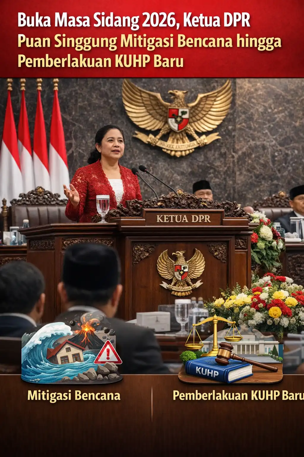 Read more about the article Buka Masa Sidang 2026, Ketua DPR Puan Singgung Mitigasi Bencana hingga Pemberlakuan KUHP Baru