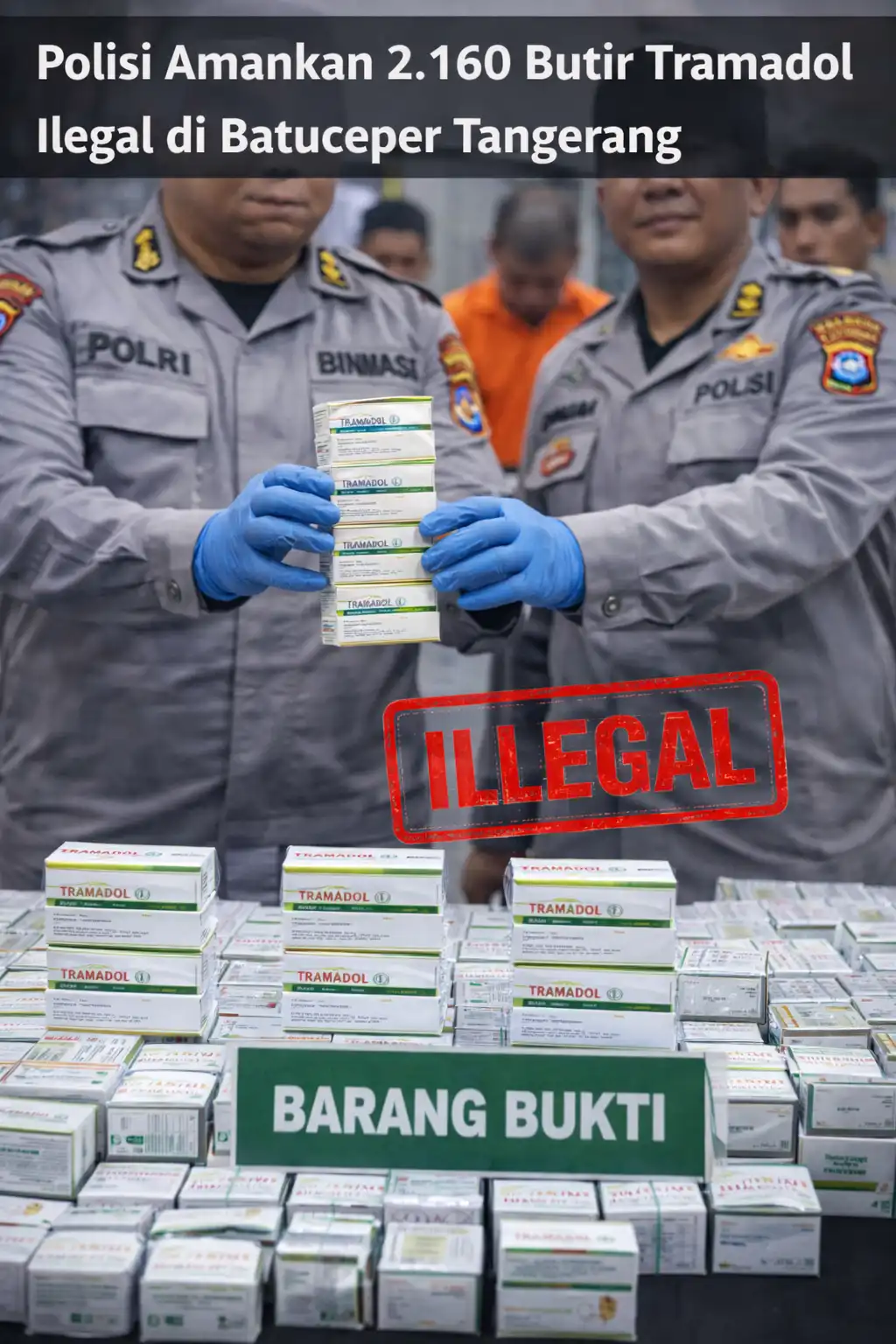 Read more about the article Polisi Amankan 2.160 Butir Tramadol Ilegal di Batuceper Tangerang