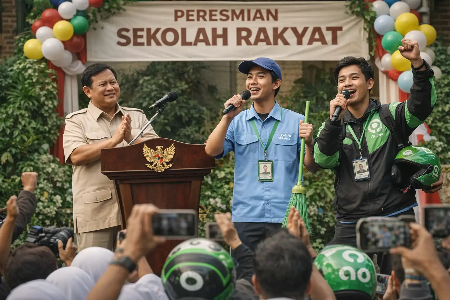 Read more about the article Prabowo Kagum Lihat Anak Cleaning Service hingga Ojol Orasi 4 Bahasa Asing di Peresmian Sekolah Rakyat