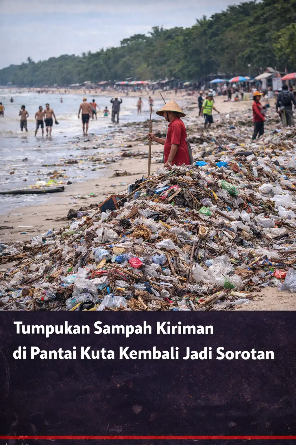 Read more about the article Tumpukan Sampah Kiriman di Pantai Kuta Kembali Jadi Sorotan